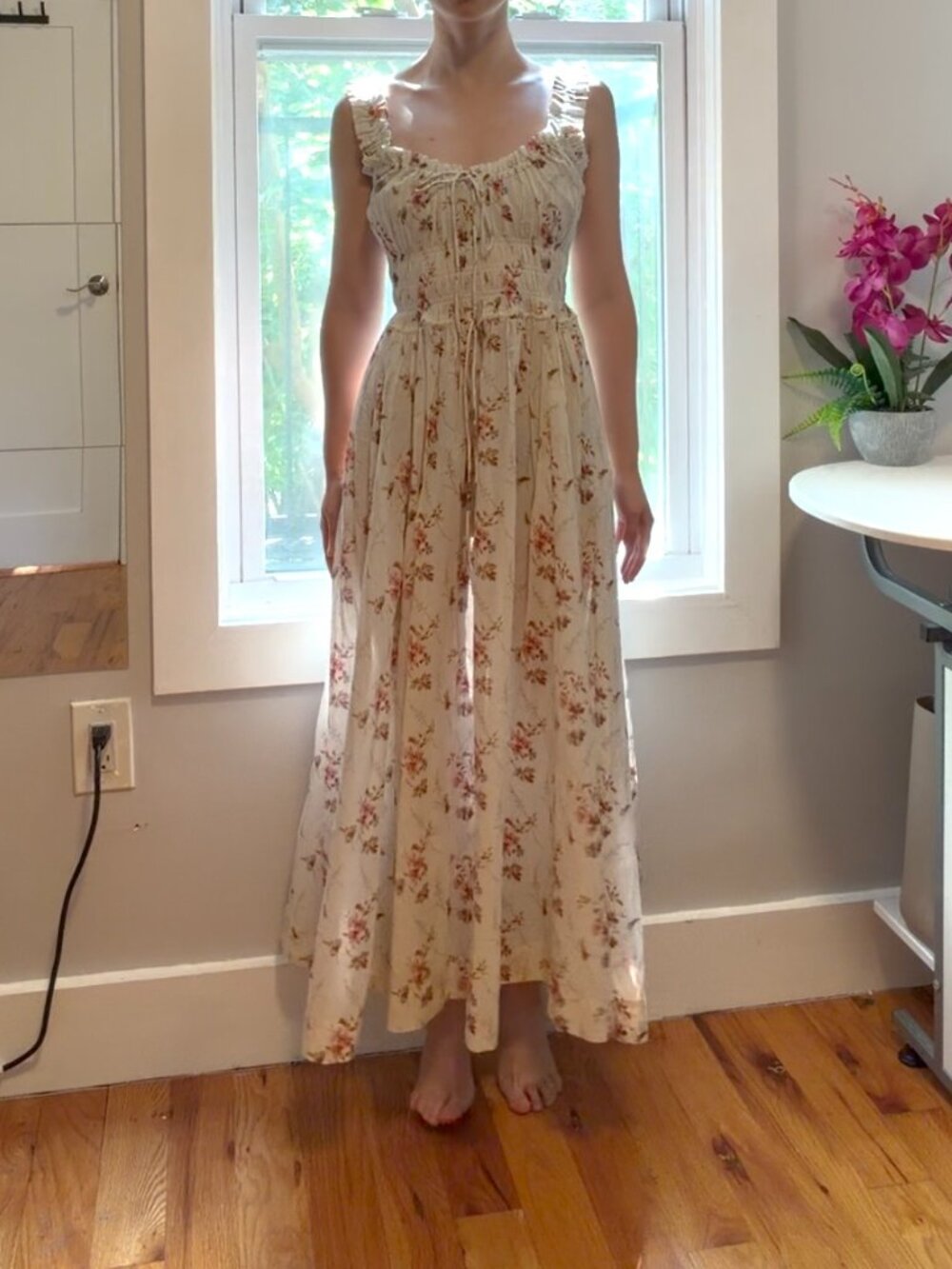 DÔEN Emmaretta Floral Print Shirred Voile Dress - Picture 8 of 11